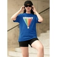 thumbnail image 2 of Groovy Rainbow Shaped T-Shirt Women -Image by Shutterstock, Female Medium, 2 of 4