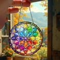thumbnail image 6 of Mandala Stained Glass Suncatcher Colorful Window Hanging Decor Chakra Lotus Sun Catcher Boho Spiritual Gift Home Decor Gifts, 6 of 9