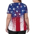 thumbnail image 4 of US 250th Anniversary Scrub Tops Women Patriotic Star Print Tops for Women Short Sleeve Nursing Uniforms 4th of July Medical Plus Size Scrub T Shirts, 4 of 5