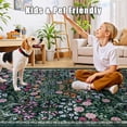 thumbnail image 6 of 8x10 Area Rugs for Living Room: Floral Washable Rug Vintage Large Soft Boho Non-Slip Carpet Indoor Floor Stain Resistant Carpets for Bedroom Dining Room Farmhouse Nursery Home Office Dark Green, 6 of 8