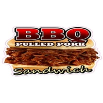 24" BBQ PULLED PORK SANDWICH DECAL sticker barbque bbq