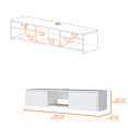 thumbnail image 3 of LiviNest Floating TV Stand for Small Spaces: Wall Mount Unit Saves 4 Sq Ft Floor Space - 2 Door Hidden Storage & Open Shelf for 40-49 Inch TVs - Modern White Entertainment Center for Apartments, 3 of 6