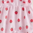 thumbnail image 6 of CAICJ98 Newborn Girl Strawberry Romper Infant Baby Summer Outfit Cherry Watermelon Print Ruffle Sleeve Seersucker Stripe Jumpsuit (Watermelon Red,0-3 Months), 6 of 6