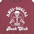 thumbnail image 3 of Instant Message - Anti Social Book Club Skeleton - Women's Racerback Tank Top, 3 of 6