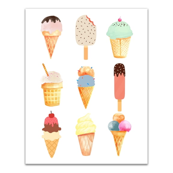 Creative Products Ice Cream Pattern 1 11 x 14 Canvas Wall Art
