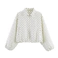 thumbnail image 2 of Vmvidoty Womens Polka Dot Cropped Jacket Zip Up 2026 Trendy Casual Fashion Jacket Coat with Pockets White M, 2 of 6