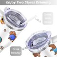 thumbnail image 5 of Cute Canine Design 40oz Water Bottle - BPA Free Dog Lovers Tumbler with Handle & Straw - Gift for Women Coffee Mug, 5 of 7