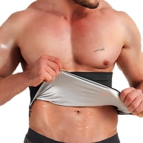 TELOLY Waist Trainer for Men Weight Loss Waist Trimmer Sweat Sauna Belt Slimming Workout Body Shaper (Black Large)