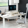 thumbnail image 3 of VIVO Light Wood 26" Height Adjustable Standing Desk Monitor Riser, White Frame, 3 of 9