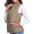 thumbnail image 6 of Homenesgenics Winter Clearance! Puffer Vest for Women Plus Size with Hood Women Fashion Vest Loose Bright Leather Solid Color Stand Collar Cotton Waistcoat Vest Jacket, 6 of 8