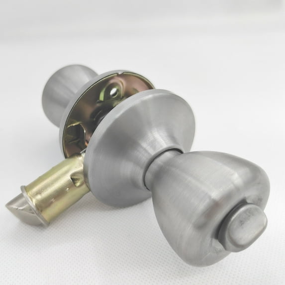 mobile home door knob lock/privacy model interior door knobs keyless for bedroom and bathroom/ STAINLESS STEEL FINISH. Door thickness: 28mm-45mm(1-1/8" to 1-3/4" )