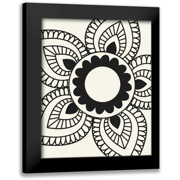 Robinson, Tamara 20x24 Black Modern Framed Museum Art Print Titled - Paisley Feather VII