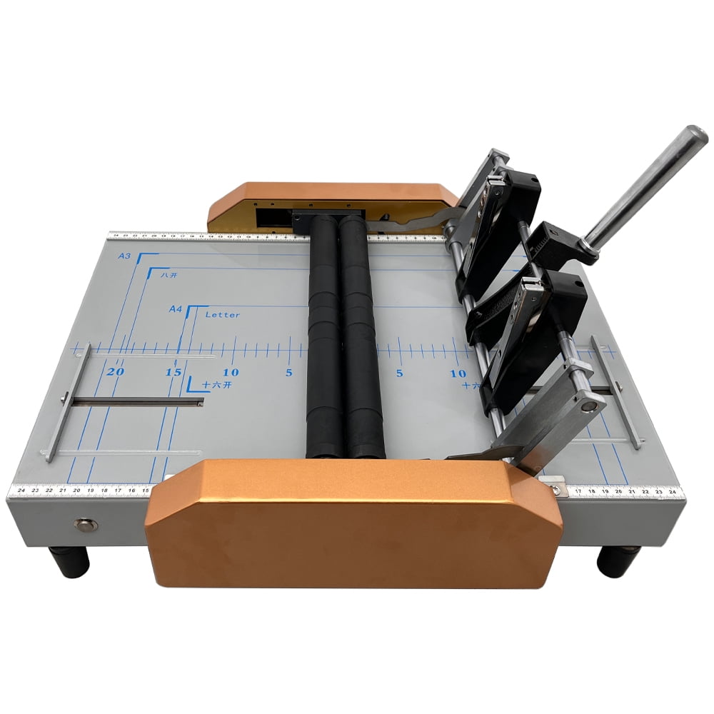 INTBUYING Automatic Book Binding Machine Staple Folder Booklet Maker 17 Sheets Paper Steel