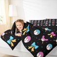 thumbnail image 3 of Manfei Ice Cream Baseball Twin Bedding Sets 7-Piece for Boys Girls,Kids Teens Blue Pink Bow Bedding Comforter Set,Black Reversible,Luxury Bedroom Decor, 3 of 7