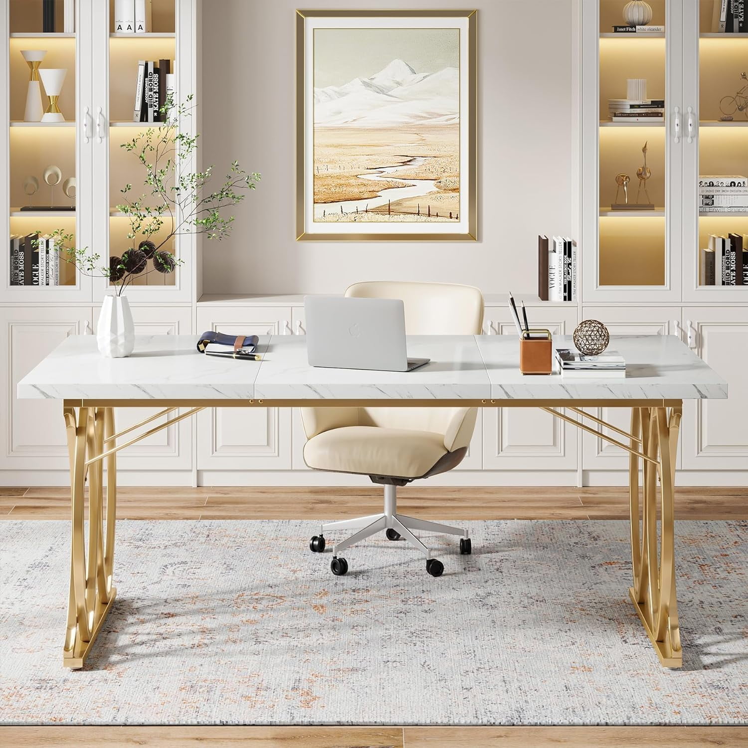 Tribesigns Executive Desk, 63 in. Large Computer Desk, Modern Writing Desk Conference Table Meeting Room Table
