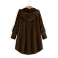 thumbnail image 4 of Lovskoo Womens Full Zip Up Hoodie Fuzzy Fleece Jacket Plus Size Button Fluffy Pullover Tops Long Sleeve Hooded Coat Brown, 4 of 5