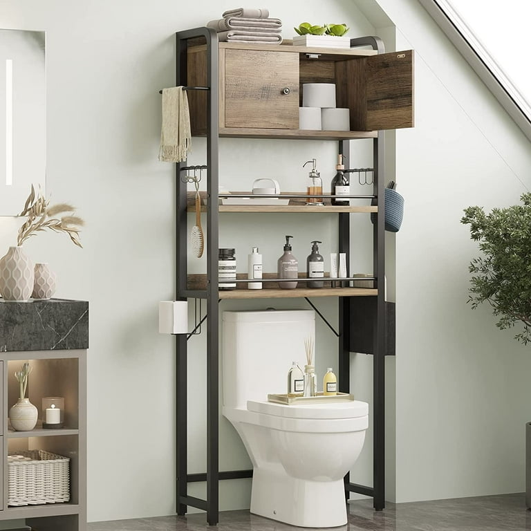 4 Tier Storage Shelf with Cabinet - Grey