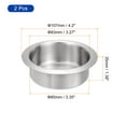 thumbnail image 2 of Uxcell 2 Pcs 201 Stainless Steel Drop-in Cup, 1.38" x 4.2" Drink Can Holder Poker Table Cup Holder Insert, Silver, 2 of 6