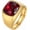 Gold Red, variant on Unisex Stainless Steel Gemstone Retro Minimalist Style Jewelry Design Personality Trendy Festival Ring