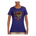 thumbnail image 2 of Keep It Wild Colorful Elephant Face Animal Lover Womens Graphic T-Shirt, Purple, Small, 2 of 3