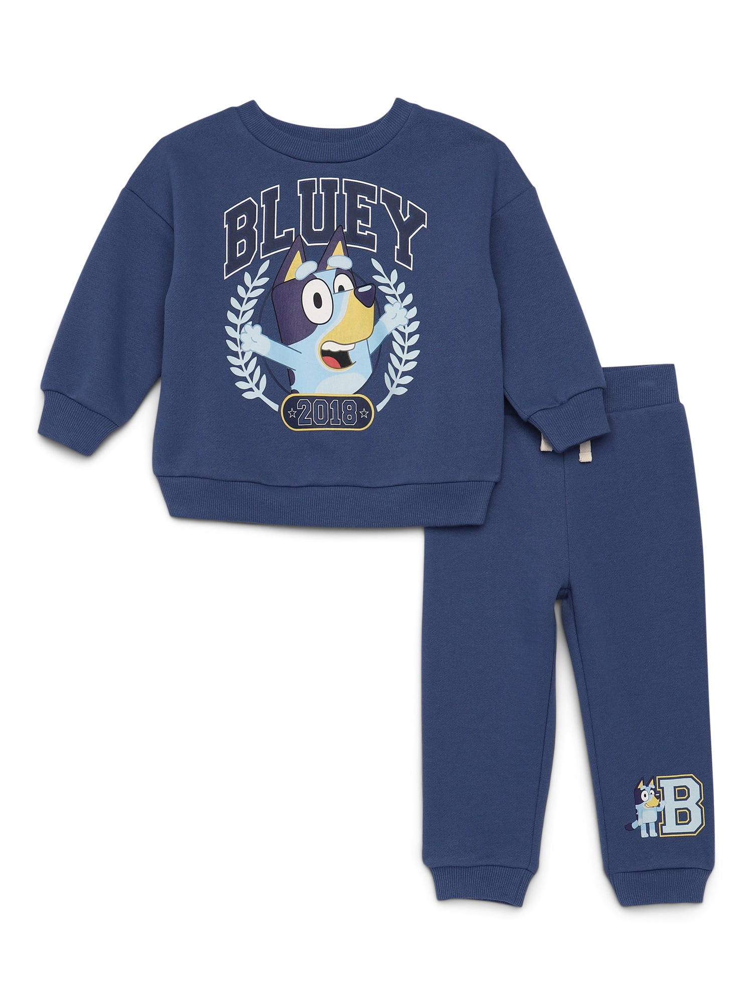 Bluey Toddler Girls Graphic Sweatshirt and Joggers Set, 2-Piece, Sizes 12M-5T