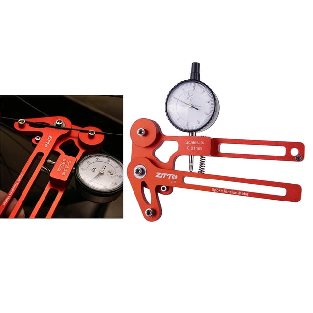 Medidor de tensión Universal para bicicleta herramienta de medición calibrador Rojo mecánico Sharpla Medidor de tensión de radios de bicicleta