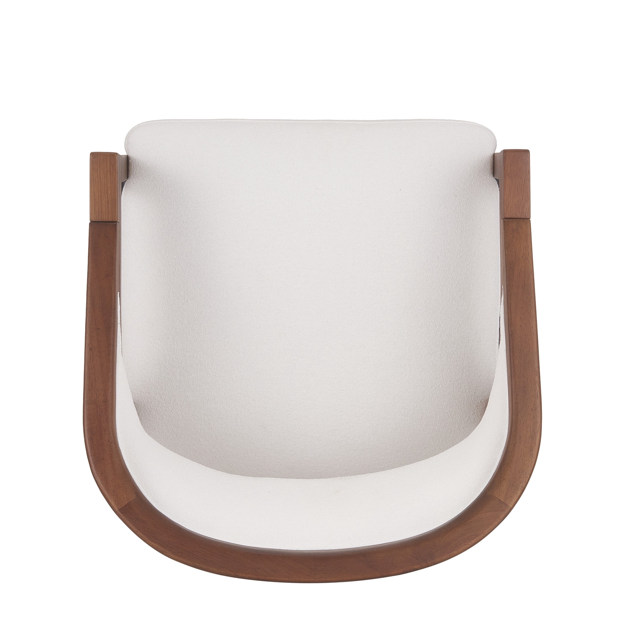 Christopher Knight Home Modern Upholstered Dining Chairs, Solid Wood Frame, Walnut+White, Set of 4