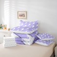 thumbnail image 6 of Erosebridal Abstract Lightning Pattern 7pcs Bedding Comforter Set,Purple And White Queen Bedding Sets For Girls Boys,Reversible, 6 of 7