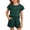 j-Dark Green95, variant on LIIPEE Girls Outfit Sets Casual Summer Solid Color Crew Neck Ruffle Short Sleeve Buttons T Shirt Pockets Shorts 2 Piece Set Kids Comfortable Breathable Soft Cute Daily Clothing,Dark Green,13-14 Years