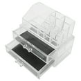 thumbnail image 5 of Caja de almacenaje para maquillaje transparente, caja de dos niveles, organizador de joyería y lápiz labial, soporte de exhibición, 5 of 5