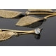 thumbnail image 3 of Finos Aretes Largos Hojas Filigrana Swarovski Oro 14k Lam dorado Unitalla, 3 of 3