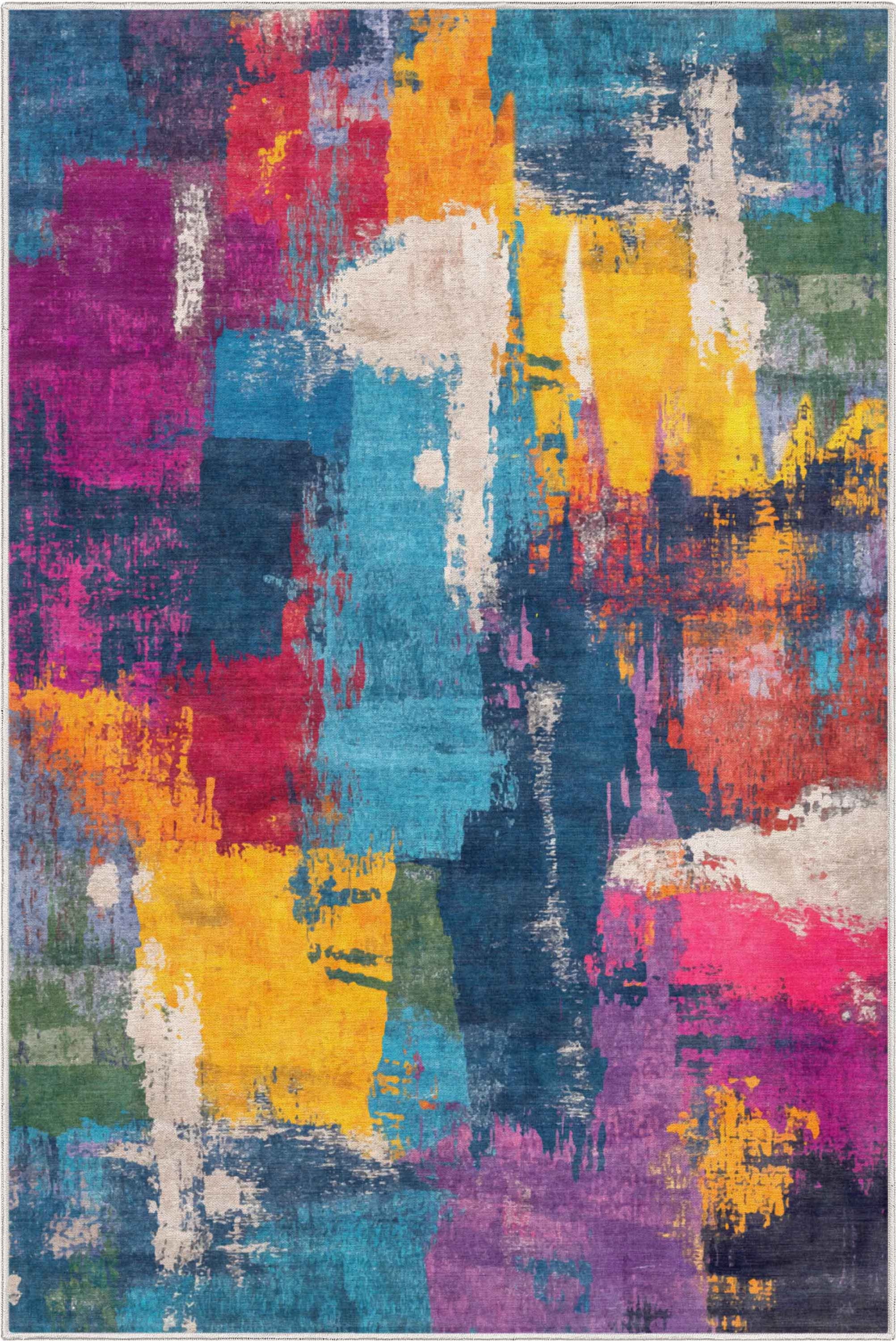 Well Woven Maree 5'3" x 7'3" Rug – Vibrant Multicolor, Stain-Resistant & Easy to Clean