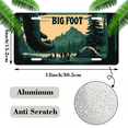 thumbnail image 2 of 1 Pcs 2D Flat License Plate Covers & Frames, Big Foot Camping Scene For Decorative Front, Waterproof For Decoration Aluminum License Plate Covers & Frames Cover For Men Women, 12" X 6", 2 of 7