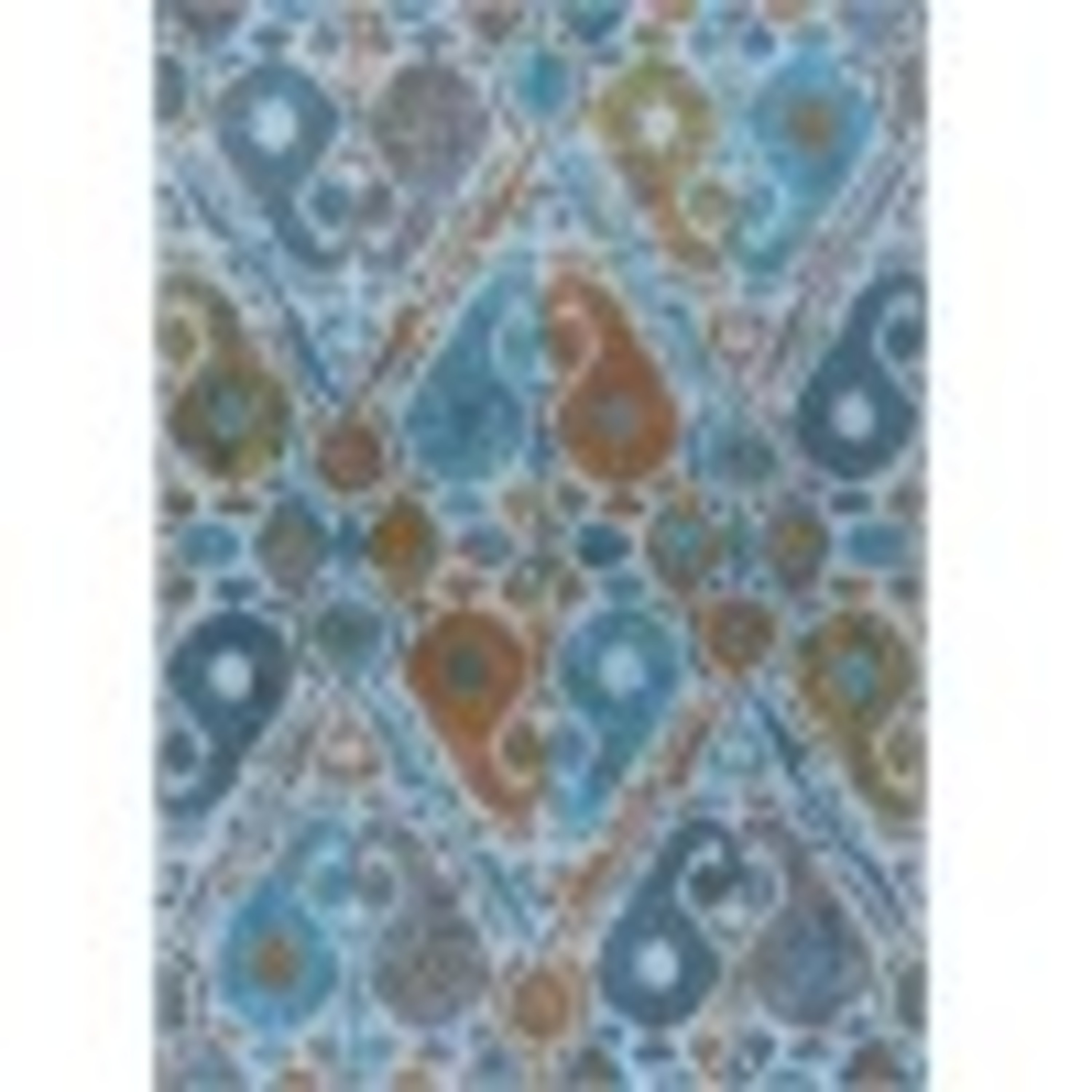 Transitional 8x11 Area Rug (7'10'' x 10'3'') Abstract Aqua, Gold Living Room Easy to Clean