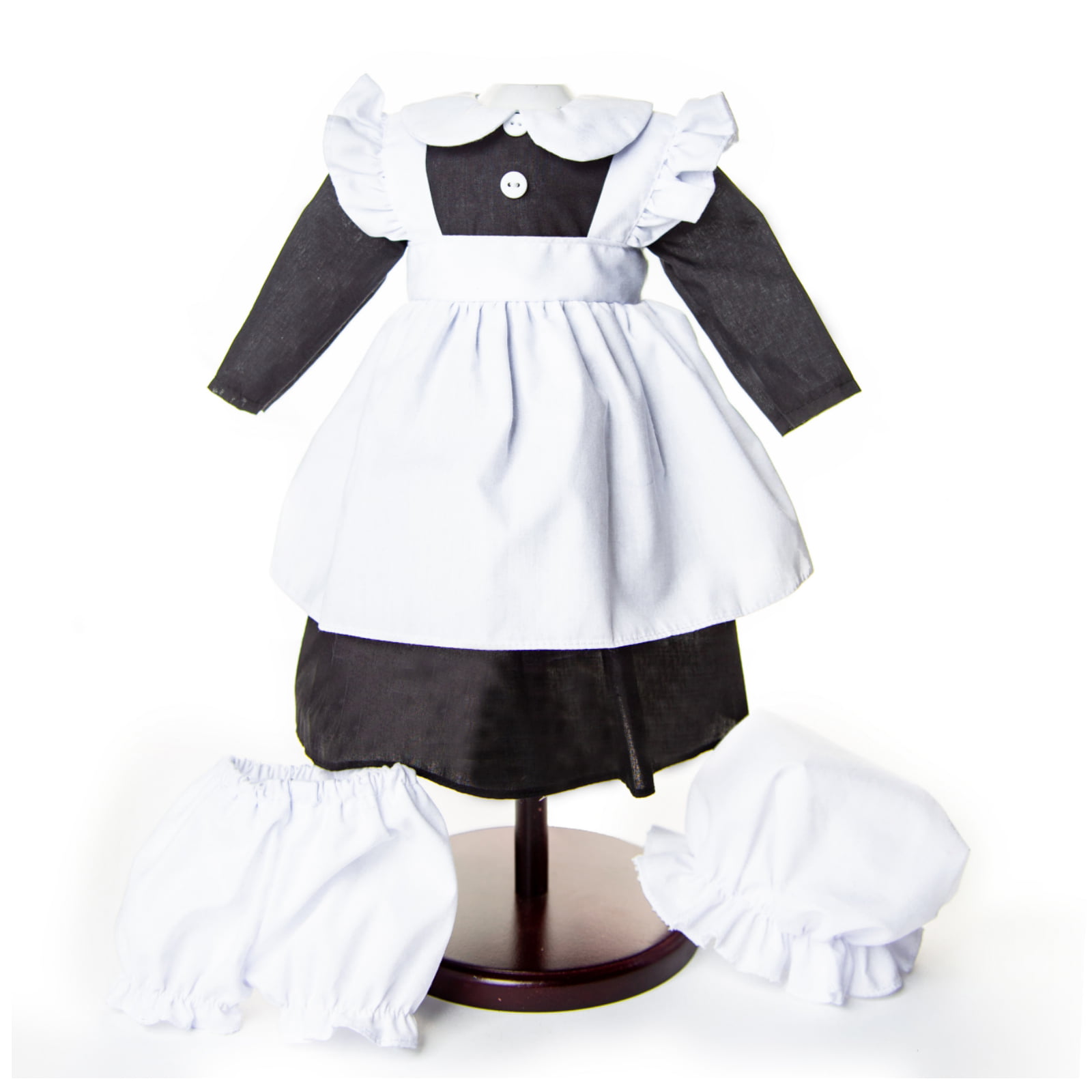 The Queen's Treasures 18 in Doll Clothes and Accessories, 5 PC Kitchen Maid Uniform with Dress, Cap, Apron, Pantaloons. Includes Boots. Fits