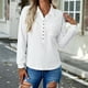 thumbnail image 3 of Blusas elegantes para mujer camisetas de punto a la moda camisetas básicas de Color sólido, 3 of 7