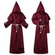 thumbnail image 1 of Disfraz de monje medieval, disfraz de sacerdote mago, disfraz de Halloween, disfraz de cosplay de túnica de muerte, 1 of 1