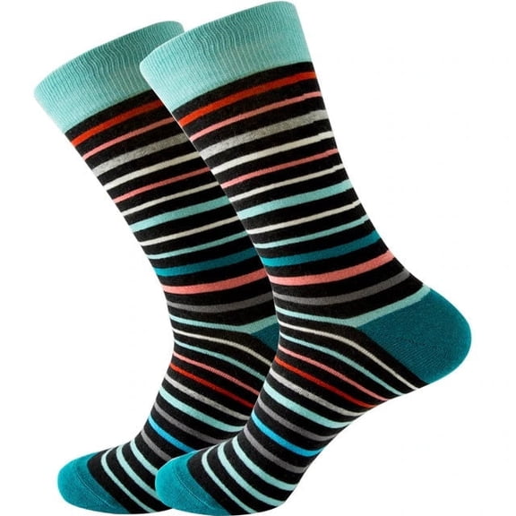 Teal Striped Socks from the Sock Panda (Adult Large - Men's Shoe Sizes 8-12)