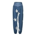 thumbnail image 4 of Bibifish Women's Pants Loose Star Print Plazzo Pants Plus Size Lantern Style Long Pants Casual Soft Daily Loungewear Comfortable Fashion Wear Trousers, 4 of 7