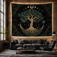 thumbnail image 6 of Ocean Waves Trunked with Tree Sprawling Branches Leaves, Mystical Fantasy for Space Lovers, Galaxy Room Decor, Mother'S Day Gift, Tapestry Wall Hanging for Bedroom and Dorm, 6 of 7