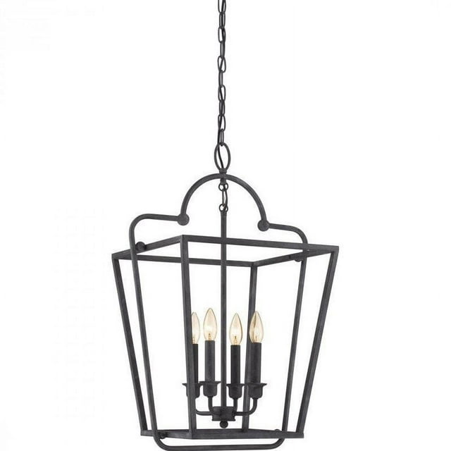 Quoizel Ridge Manor Cage Chandelier with 4 Lights in Mottled Black