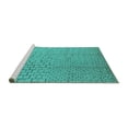 thumbnail image 2 of Ahgly Company Machine Washable Indoor Round Solid Turquoise Blue Modern Area Rugs, 7' Round, 2 of 4