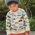 thumbnail image 2 of POPTEM Toddler Sweatshirt Boys Sweatshirts Crewneck Car Long Sleeve Shirts Boys Clothes White 4T, 2 of 6