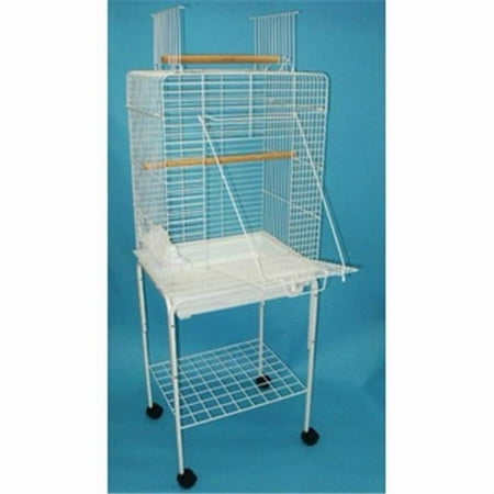 YML 1924-4924WHT Open Play Top Small Parrot Bird Cage with Stand in White