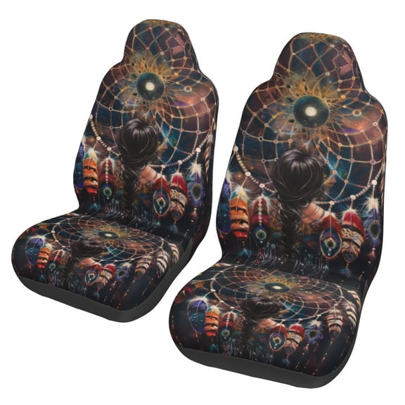 KAKALAD Dream Catcher 02 Car Accessories Seat Covers Set Vehicle Seat Covers Universal Front Seats Protector 2 Pcs