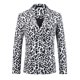 thumbnail image 5 of Blazer de leopardo INSPIRE CHIC para hombres, chaqueta deportiva de doble botonadura con solapa de pico, traje de animal, 2XL gris, 5 of 6