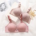 thumbnail image 5 of Fesfesfes Bras for Women Solid Color Mesh Lace Patchwork Bras No Underwire Side Stowed Bras Zircon Metal Pendant Gather Push Up Bras Underwear, 5 of 6
