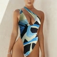 thumbnail image 4 of Traje de baño sexy Gibobby de una pieza un hombro sin mangas estampado multicolor para mujer, 4 of 4