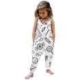 thumbnail image 3 of Kids Toddler Baby Girls Sleeveless Jumpsuit Halloween DIY Graphic Romper Harem Pants with Pocket Outfits, 3 of 4