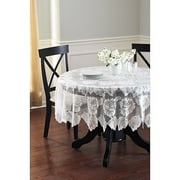 Better Homes and Gardens Rose Garden lace scalloped tablecloth ivory, 70'' round